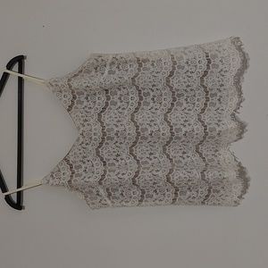 Love Fire | White Lace Camisole, Size M